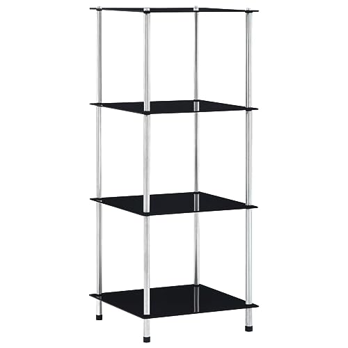 vidaXL Regal mit 4 Ablagen Vitrine Glas Glasregal Dekoregal Sammlervitrine Standregal Glasvitrine Bücherregal Vitrinenschrank Schwarz 40x40x100 cm Hartglas vidaXL Regal mit 4 Ablagen Vitrine Glas Glasregal Dekoregal Sammlervitrine Standregal Glasvitrine Bücherregal Vitrinenschrank Schwarz 40x40x100 cm Hartglas von vidaXL