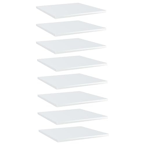 vidaXL Regal mit 8 Einlegeböden, Spanplatte, 40 x 40 x 1,5 cm, Hochglanz, Weiß von vidaXL