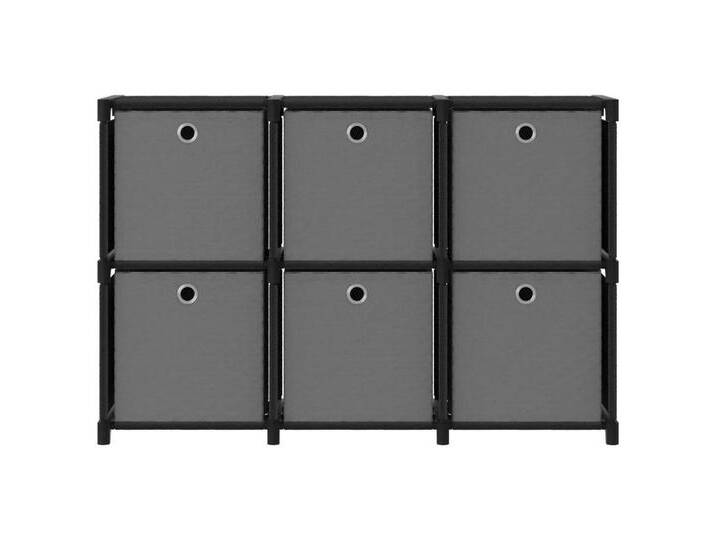 vidaXL Regalwürfel, Würfelregal mit 6 Boxen Schwarz 103x30x72,5 cm Stoff vidaXL Regalwürfel, Würfelregal mit 6 Boxen Schwarz 103x30x72,5 cm Stoff von vidaXL