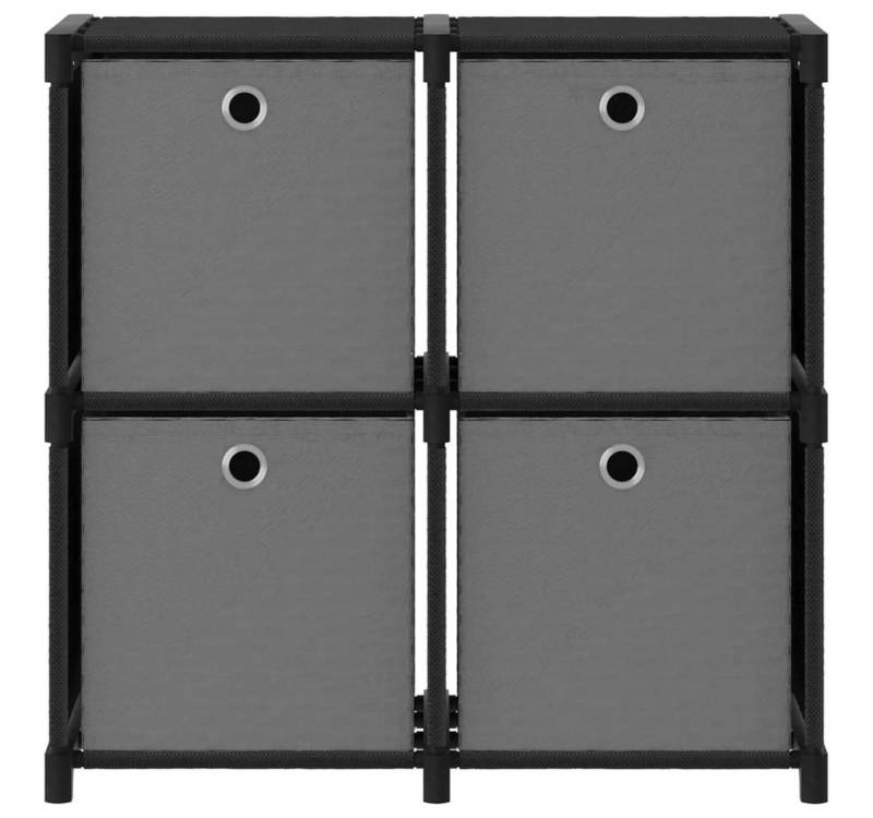 vidaXL Regalwürfel, Würfelregal mit 4 Boxen Schwarz 69x30x72,5 cm Stoff von vidaXL
