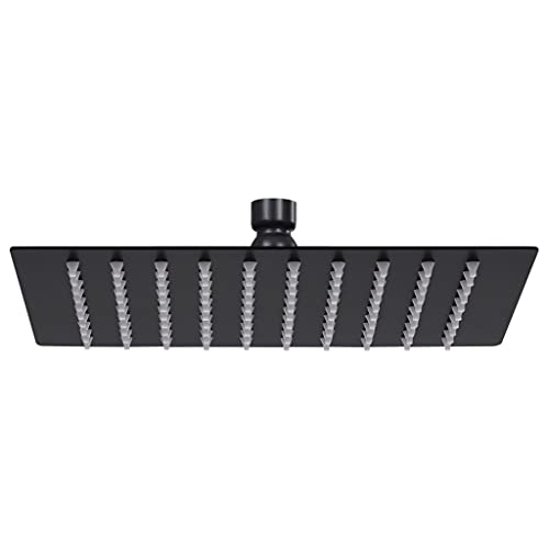 vidaXL Regenbrause Anti-Kalk-Düsen Brausekopf Duschkopf Kopfbrause Regendusche Duschbrause Wand Decke Edelstahl 20x20cm Quadrat Schwarz von vidaXL