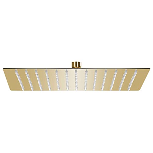 vidaXL Regenbrause Anti-Kalk-Düsen Brausekopf Duschkopf Kopfbrause Regendusche Duschbrause Wand Decke Edelstahl 30x30cm Quadrat Golden von vidaXL