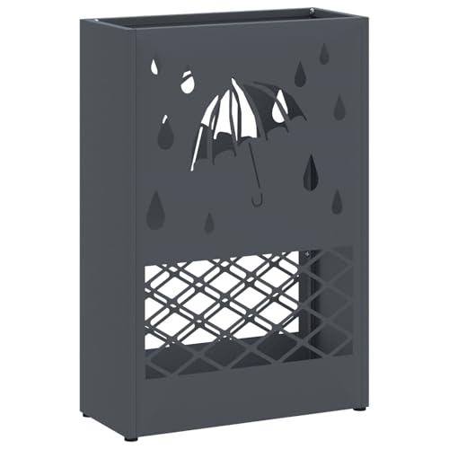 vidaXL Regenschirmständer Anthrazit Metall Mittel Dekorative Intarsien von vidaXL