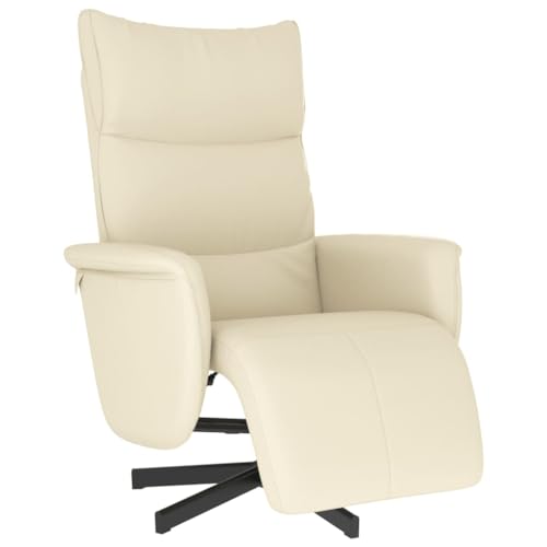 vidaXL Relaxsessel, Drehbar Sessel mit Liegefunktion, Fernsehsessel Verstellbare Rückenlehne Fußteil, Liegesessel Ruhesessel Polstersessel, Creme Kunstleder vidaXL Relaxsessel, Drehbar Sessel mit Liegefunktion, Fernsehsessel Verstellbare Rückenlehne Fußteil, Liegesessel Ruhesessel Polstersessel, Creme Kunstleder von vidaXL