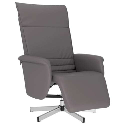 vidaXL Relaxsessel, Drehbar Sessel mit Liegefunktion, Fernsehsessel Verstellbare Rückenlehne Fußteil, Liegesessel Ruhesessel Polstersessel, Grau Kunstleder vidaXL Relaxsessel, Drehbar Sessel mit Liegefunktion, Fernsehsessel Verstellbare Rückenlehne Fußteil, Liegesessel Ruhesessel Polstersessel, Grau Kunstleder von vidaXL