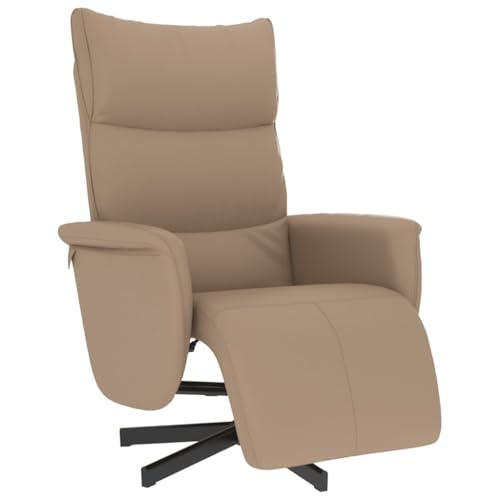 vidaXL Relaxsessel, Drehbar Sessel mit Rückenlehne Fußteil, Fernsehsessel mit Liegefunktion, Liegesessel Ruhesessel Polstersessel, Cappuccino-Braun Kunstleder von vidaXL