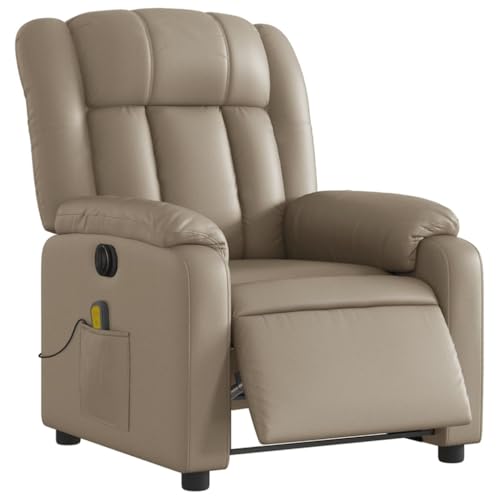 vidaXL Relaxsessel, Elektrisch Sessel mit Liegefunktion, Fernsehsessel Verstellbare Rückenlehne Fußstütze, Liegesessel Ruhesessel Polstersessel, Cappuccino-Braun Kunstleder von vidaXL