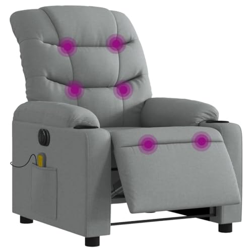 vidaXL Relaxsessel, Elektrisch Sessel mit Liegefunktion, Fernsehsessel Verstellbare Rückenlehne Fußstütze, Liegesessel Ruhesessel Polstersessel, Creme Stoff von vidaXL