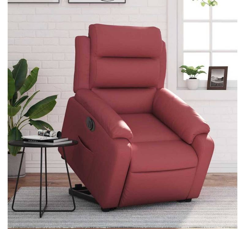 vidaXL Relaxsessel, Relaxsessel mit Aufstehhilfe Elektrisch Weinrot Kunstleder von vidaXL