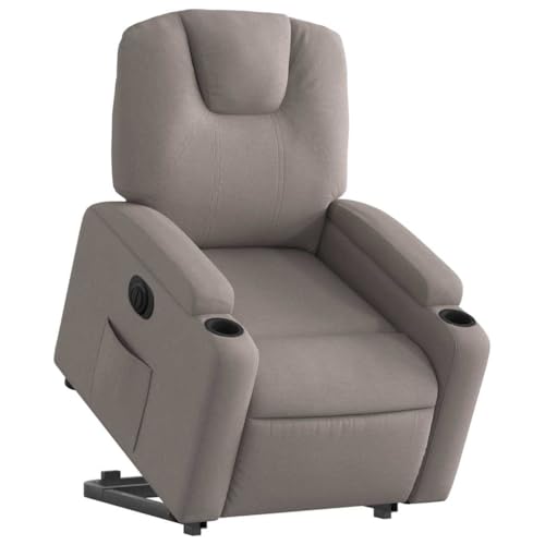 vidaXL Relaxsessel, Sessel mit Aufstehhilfe Elektrisch, Fernsehsessel mit Liegefunktion, Liegesessel Aufstehsessel für Wohnzimmer, Taupe Stoff von vidaXL