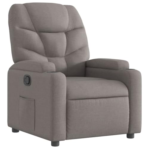 vidaXL Relaxsessel, Sessel mit Liegefunktion, Fernsehsessel Verstellbare Rückenlehne, Liegesessel Ruhesessel Polstersessel, Taupe Stoff vidaXL Relaxsessel, Sessel mit Liegefunktion, Fernsehsessel Verstellbare Rückenlehne, Liegesessel Ruhesessel Polstersessel, Taupe Stoff von vidaXL
