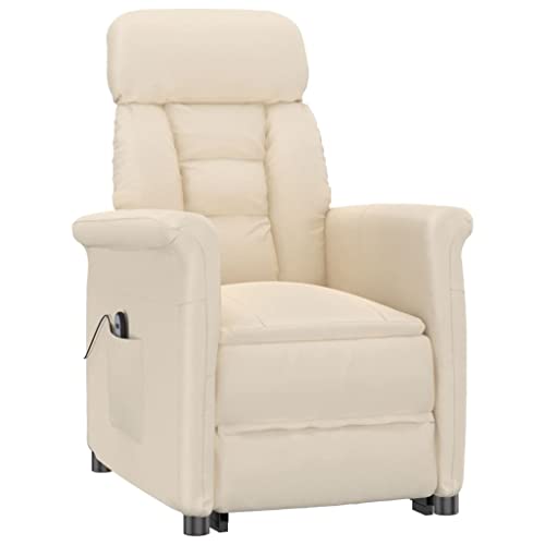 vidaXL Relaxsessel mit Liegefunktion Elektrisch Fernsehsessel Liegesessel Ruhesessel Polstersessel TV Sessel Wohnzimmer Beige Mikrofasergewebe von vidaXL