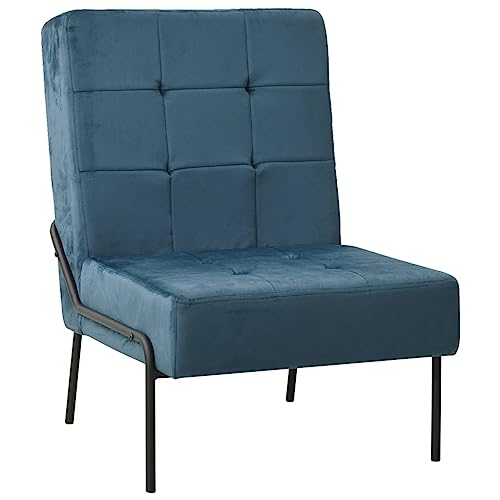 vidaXL Relaxstuhl Sessel Relaxsessel Polsterstuhl Polstersessel Wohnzimmerstuhl Esszimmerstuhl Küchenstuhl Stuhl Lounge 65x79x87cm Blau Samt von vidaXL