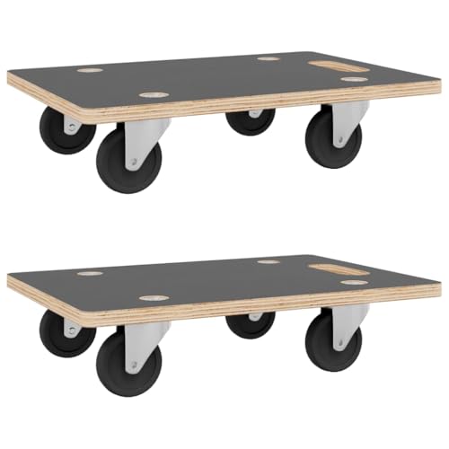 vidaXL Rollbretter 2 STK., Transportroller mit Anti Rutsch Oberfläche, Transporthilfe für Umzug Möbel Transport, Möbelroller Rollwagen, Rechteckig von vidaXL