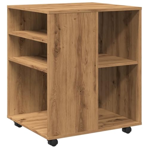 vidaXL Rollschrank Artisan-Eiche 60x53x72 cm Holzwerkstoff, Aktenschrank, Büroschrank, Beistellschrank, Schrank, Schrank mit Rollen, Wohnzimmerschrank von vidaXL