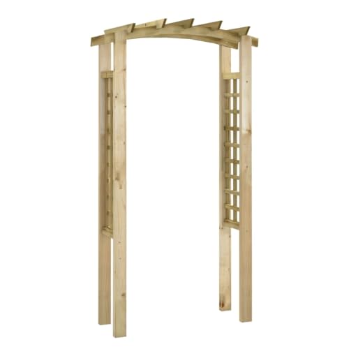 vidaXL Rosenbogen Rankhilfe Rankgitter Gartenbogen Spalier Torbogen Pergola Rosensäule für Kletterpflanzen 110x60x210cm Massivholz Kiefer Imprägniert von vidaXL