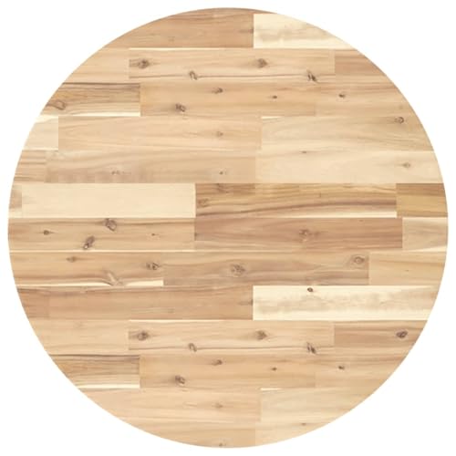 vidaXL Tischplatte, Holzplatte Rund, Massivholzplatte für Esstisch Bartisch Beistelltisch, Ersatztischplatte, Ø70x2cm Massivholz Akazie von vidaXL