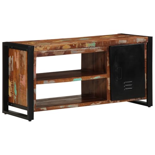 vidaXL Rustikale Massivholz Altholz Stauraumbank mit viel Platz für Sitzmöglichkeiten und für den Eingangsbereich | Robustes & Handgemachtes Design in Mehrfarbig Möbel für den Innenbereich Wohnzimmer von vidaXL