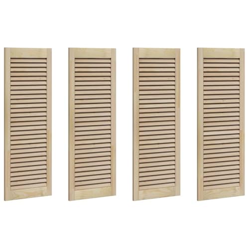 vidaXL Rustikaler Aufbewahrungsschrank Natur 110 x 39,5 cm aus massivem Kiefernholz mit Lamellentüren, braune Oberfläche. Ideal fürs Schlafzimmer. Set aus 4. Montage erforderlich vidaXL Rustikaler Aufbewahrungsschrank Natur 110 x 39,5 cm aus massivem Kiefernholz mit Lamellentüren, braune Oberfläche. Ideal fürs Schlafzimmer. Set aus 4. Montage erforderlich von vidaXL