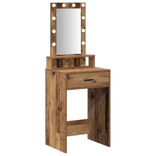 vidaXL Schminktisch mit LED-Leuchten Altholz 50x41x140 cm vidaXL Schminktisch mit LED-Leuchten Altholz 50x41x140 cm von vidaXL
