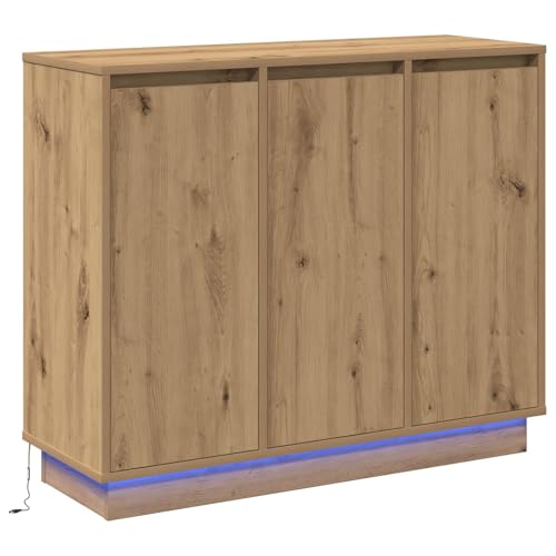 vidaXL Rustikaler Nachttisch aus geräucherter Eiche mit viel Stauraum 3 Schubladen Massivholz Nachttisch für Schlafzimmer & Innengebrauch Schickes Design Erwachsenen Holz kleines von vidaXL