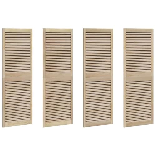vidaXL Rustikaler Stauraum-Schrank Natur 170 x 59,5 cm, Set aus 4 braunen Massivholz-Kiefer-Lamellentüren mit verstellbaren Lamellen für den Innenbereich, Schlafzimmer. Langlebige Oberfläche vidaXL Rustikaler Stauraum-Schrank Natur 170 x 59,5 cm, Set aus 4 braunen Massivholz-Kiefer-Lamellentüren mit verstellbaren Lamellen für den Innenbereich, Schlafzimmer. Langlebige Oberfläche von vidaXL