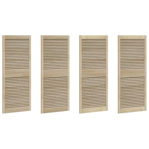 vidaXL Rustikaler Stauraum-Schrank Natur 4er Set Massivholz Kiefer Braun Drinnen 140,5 x 59,5 cm Elegante Lamellentüren mit verstellbarem Lattenfinish für Schlafzimmer Holz Möbel vidaXL Rustikaler Stauraum-Schrank Natur 4er Set Massivholz Kiefer Braun Drinnen 140,5 x 59,5 cm Elegante Lamellentüren mit verstellbarem Lattenfinish für Schlafzimmer Holz Möbel von vidaXL