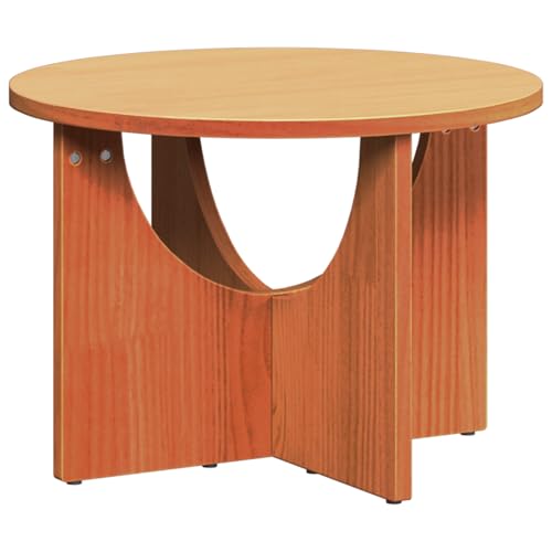vidaXL Rustikaler runder Couchtisch aus Massivholz, perfekt für Wohnzimmer, Kiefer-Oberfläche, ideal für Gespräche. von vidaXL