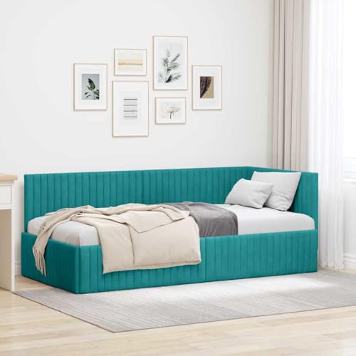vidaXL Samt-Bettgestell Ecke-Plattform Modernes Schlafzimmer Weicher Touch Zeitgenössisch Elegant Festes Lattenrost Wandmontierter Kopfteil Minimalistisches Design Luxus vidaXL Samt-Bettgestell Ecke-Plattform Modernes Schlafzimmer Weicher Touch Zeitgenössisch Elegant Festes Lattenrost Wandmontierter Kopfteil Minimalistisches Design Luxus von vidaXL