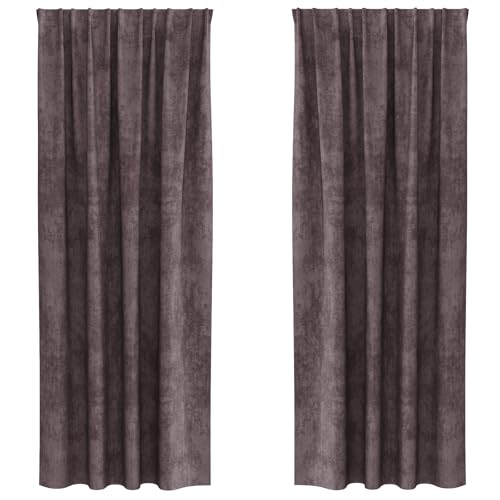 vidaXL Samtvorhänge 1 Stück mit Stangentasche Braun 260X140 cm Innere Fensterdekoration Privatsphäre Lichtfilternde Gardinen Raum Wohnzimmer von vidaXL