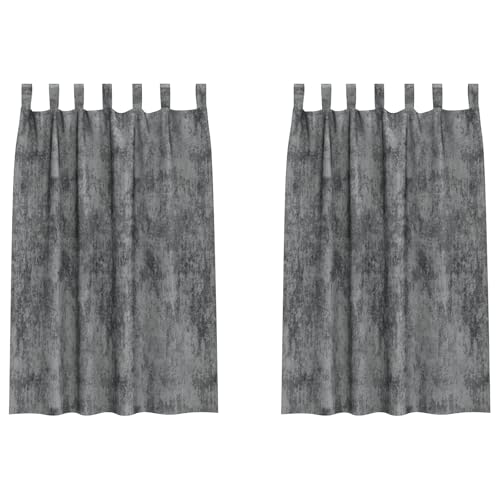 vidaXL Samtvorhänge 2 Stück mit Ösen Grau 175x140 cm von vidaXL
