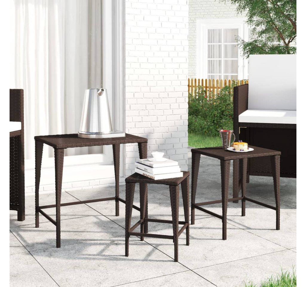 vidaXL Satztisch, Garten-Satztische 3 Stk. Braun Poly Rattan vidaXL Satztisch, Garten-Satztische 3 Stk. Braun Poly Rattan von vidaXL