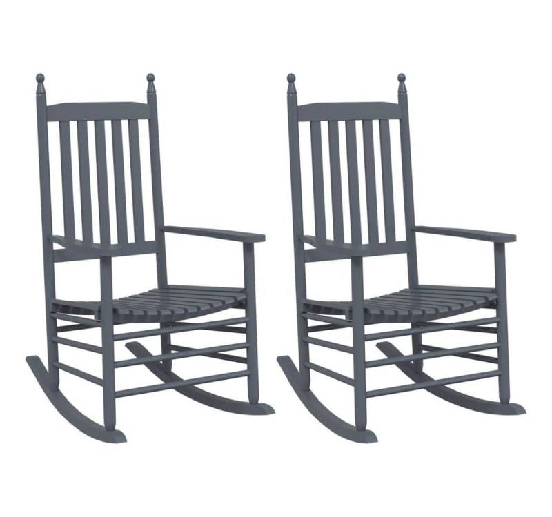 vidaXL Schaukelstuhl, Schaukelstühle mit Gebogenen Sitzen 2 Stk. Grau Pappelholz vidaXL Schaukelstuhl, Schaukelstühle mit Gebogenen Sitzen 2 Stk. Grau Pappelholz von vidaXL