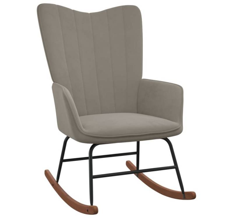 vidaXL Schaukelstuhl Schaukelsessel Hellgrau Samt (1 St) von vidaXL