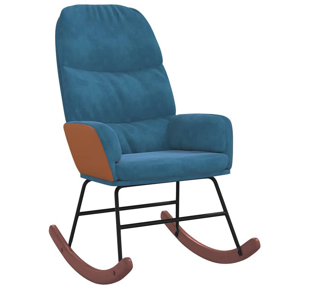 vidaXL Schaukelstuhl Schaukelstuhl Blau Samt (1 St) von vidaXL