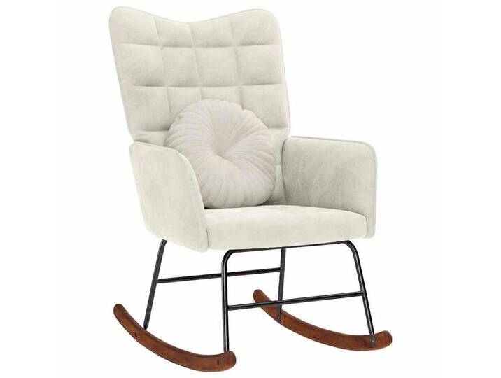 vidaXL Schaukelstuhl Schaukelstuhl Creme Samt, beige von vidaXL