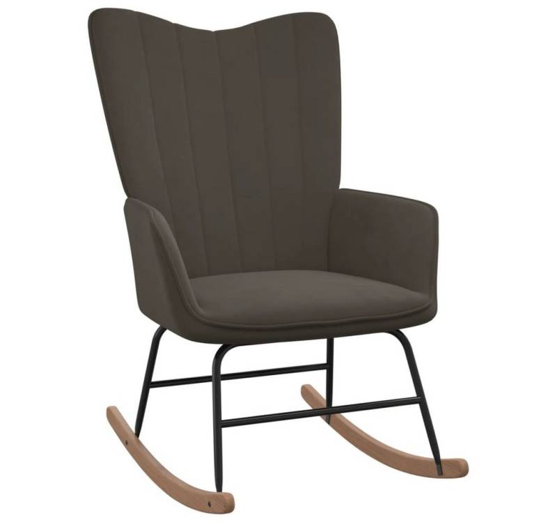 vidaXL Schaukelstuhl Schaukelstuhl Dunkelgrau Samt (1 St) von vidaXL