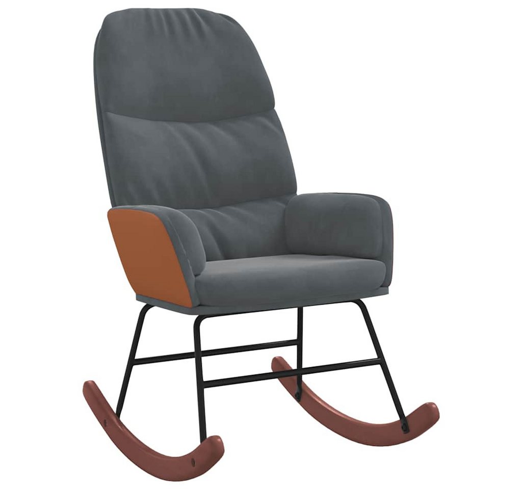 vidaXL Schaukelstuhl Schaukelstuhl Dunkelgrau Samt (1 St) von vidaXL