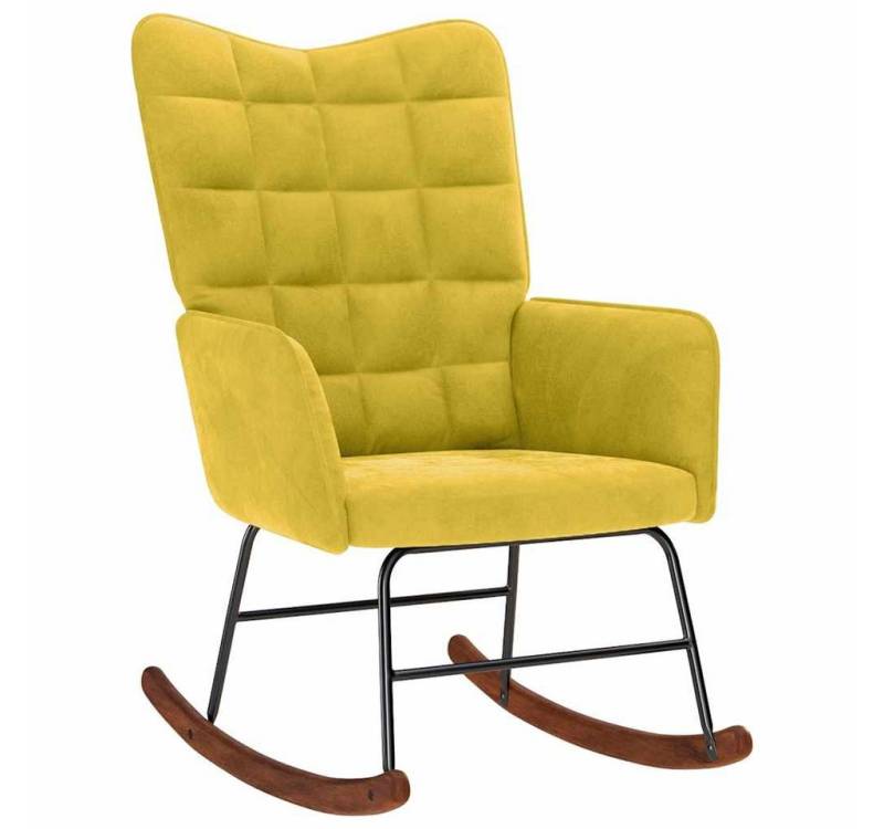 vidaXL Schaukelstuhl Schaukelstuhl Gelb Samt (1 St) von vidaXL