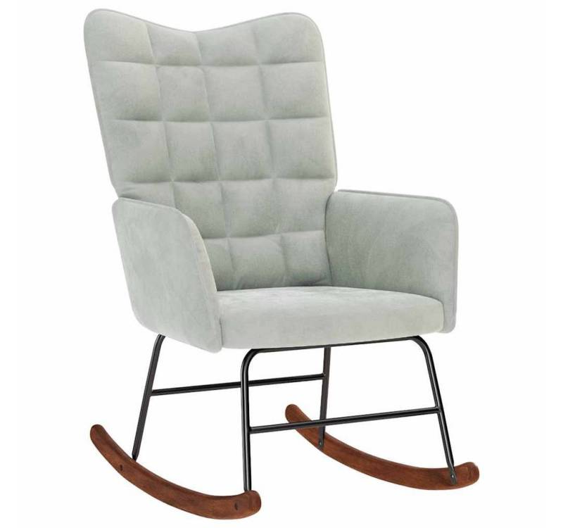 vidaXL Schaukelstuhl Schaukelstuhl Hellgrau Samt (1 St) von vidaXL