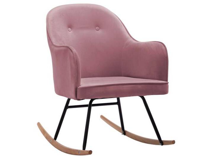 vidaXL Schaukelstuhl Schaukelstuhl Rosa Samt (1 St), rosa, Samt von vidaXL