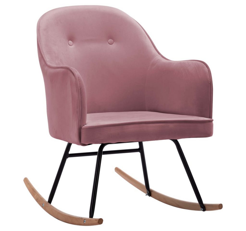 vidaXL Schaukelstuhl Schaukelstuhl Rosa Samt (1 St) von vidaXL