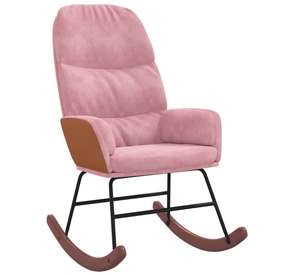 vidaXL Schaukelstuhl Schaukelstuhl Rosa Samt (1 St) von vidaXL