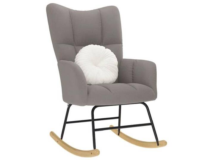 vidaXL Schaukelstuhl Schaukelstuhl Taupe Stoff, grau von vidaXL