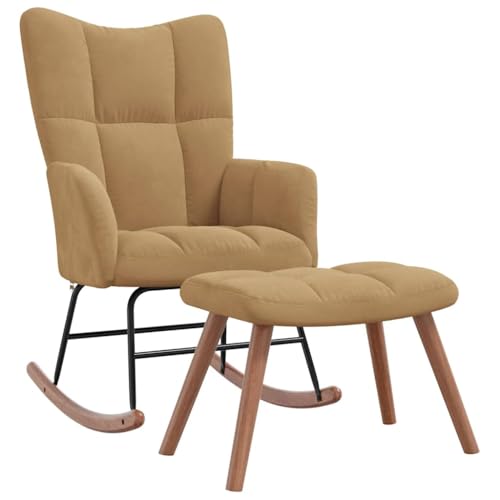 vidaXL Schaukelstuhl mit Hocker Relaxstuhl Schaukelsessel Schwingsessel Relaxsessel Schwingstuhl Polstersessel Sessel Stuhl Samt Braun vidaXL Schaukelstuhl mit Hocker Relaxstuhl Schaukelsessel Schwingsessel Relaxsessel Schwingstuhl Polstersessel Sessel Stuhl Samt Braun von vidaXL