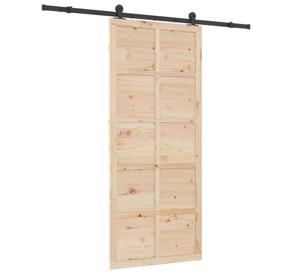 vidaXL Schiebetür Schiebetür Braun 80 x 208 cm Massivholz Kiefer (1-St) von vidaXL