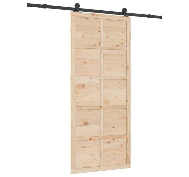 vidaXL Schiebetür Schiebetür Braun 80 x 208 cm Massivholz Kiefer (1-St) von vidaXL
