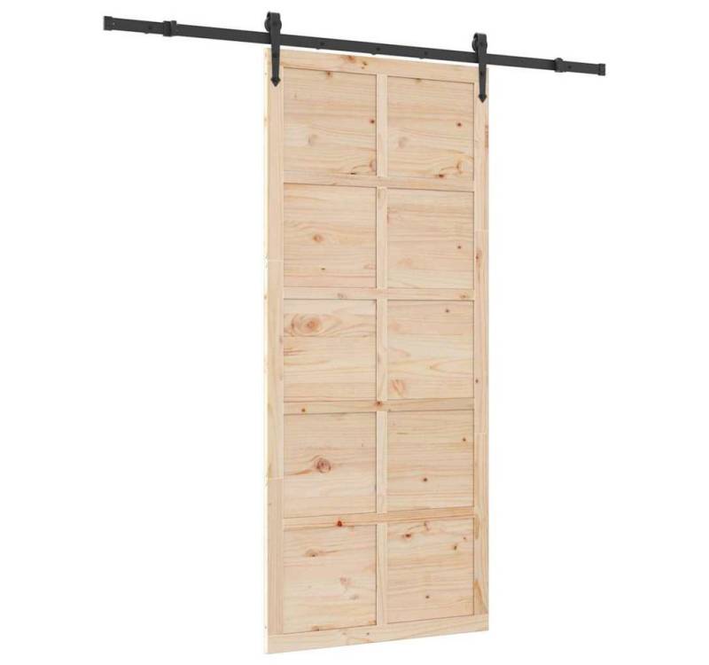vidaXL Schiebetür Schiebetür Braun 80 x 208 cm Massivholz Kiefer (1-St) von vidaXL