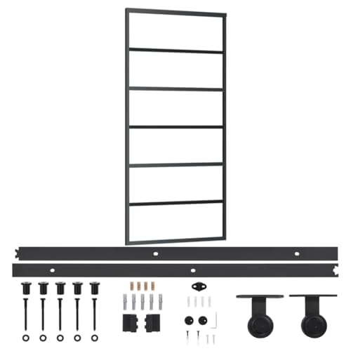 vidaXL Schiebetür mit Beschlag Glasschiebetür Glastür Glas Schiebe Tür Schiebetürsystem Laufschiene Schiebetürbeschlag ESG-Glas Aluminium 90x205cm vidaXL Schiebetür mit Beschlag Glasschiebetür Glastür Glas Schiebe Tür Schiebetürsystem Laufschiene Schiebetürbeschlag ESG-Glas Aluminium 90x205cm von vidaXL