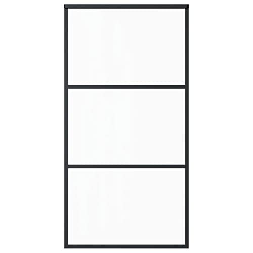 vidaXL Schiebetür mit Soft-Stop-Funktion Glastür Glasschiebetür Glas Schiebe Tür Schiebetürsystem ESG-Glas Aluminium 102x205cm Schwarz vidaXL Schiebetür mit Soft-Stop-Funktion Glastür Glasschiebetür Glas Schiebe Tür Schiebetürsystem ESG-Glas Aluminium 102x205cm Schwarz von vidaXL